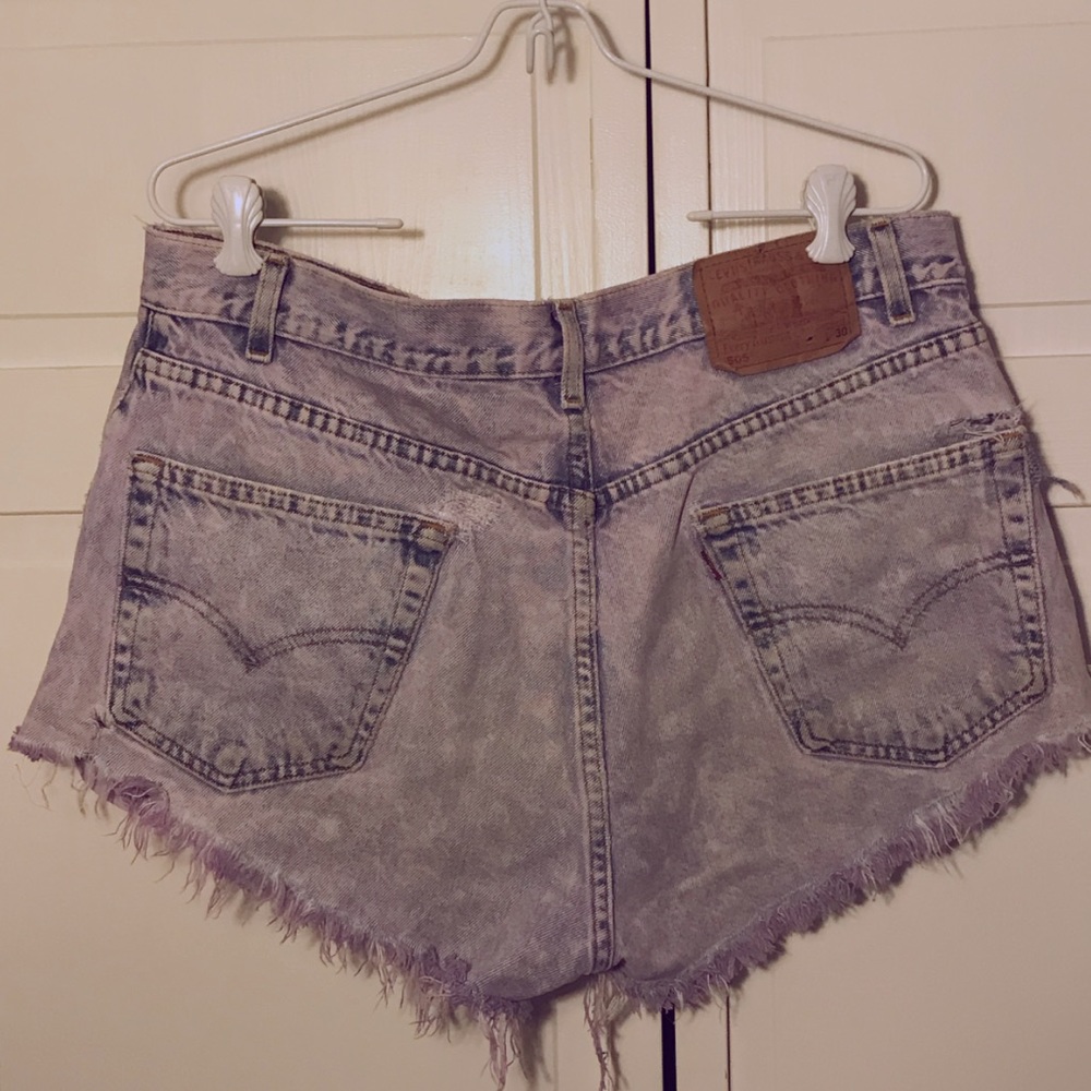 Faded purple acid wash Levi shorts